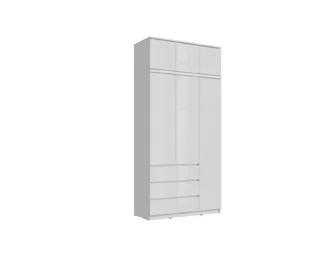 Шкаф Челси 1200 с антресолью Челси к шкафу (1200) - Белый/Белый глянец (МИФ)
