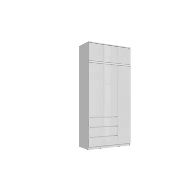 Шкаф Челси 1200 с антресолью Челси к шкафу (1200) - Белый/Белый глянец (МИФ)