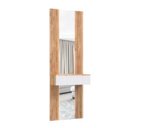 Тумба с зеркалом Марвэл - Дуб Крафт / Браш Вайт (МИФ)