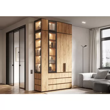 Шкафы Норд с антресолями - Комплект 6 - Дуб Крафт (МИФ)