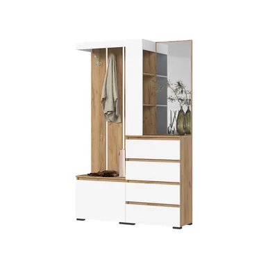 Прихожая Хелен ПР-01 (МДФ) - Дуб Крафт золотой/Белый (Стендмебель)
