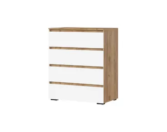 Комод Хелен КМ-02 (МДФ, 802 4 ящика) - Дуб Крафт золотой/Белый (Стендмебель)