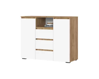 Комод Хелен КМ-01 (МДФ, 1202) - Дуб крафт золотой/Белый (Стендмебель)