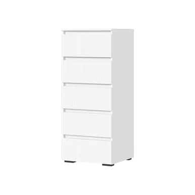 Комод Хелен КМ-03 (МДФ, 502, 5 ящиков) - Белый (Стендмебель)