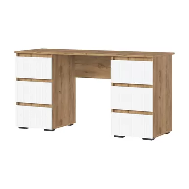 Стол письменный Хелен ПС-02 (МДФ) - Дуб Крафт золотой/Белый (Стендмебель)