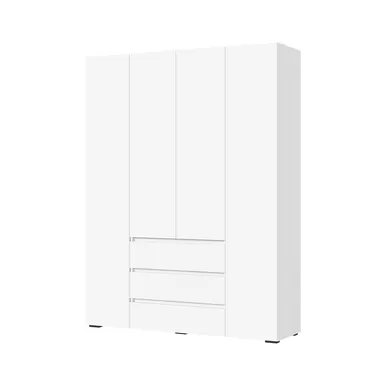 Шкаф 4х створчатый с ящиками Хелен ШК-05 (МДФ) - Белый (Стендмебель)