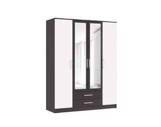 Шкаф для одежды 4-дверный Мартина - Венге/Белый глянец (МИФ)