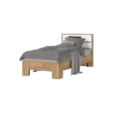 Кровать Хелен КР-01 (МДФ) - Дуб Крафт золотой/Белый (Стендмебель)