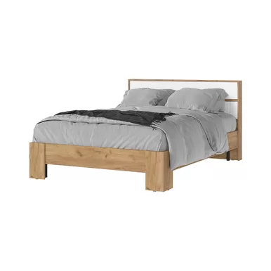 Кровать Хелен КР-02 (МДФ) - Дуб Крафт золотой/Белый (Стендмебель)