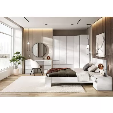 Спальня Хелен (МДФ) - Комплект 1 - Белый (Стендмебель)