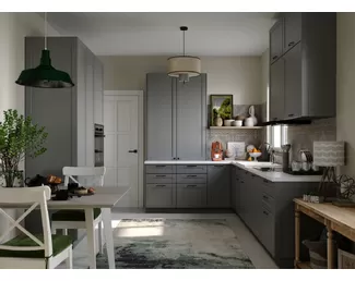 Кухня угловая Скандия 1.2х2.0х3.1м - Монблан (Сурская мебель)