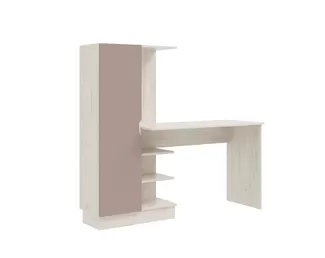 Компьютерный стол Юниор-4 - Дуб Крафт белый/Шарли Пинк (МИФ)