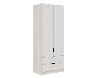 Шкаф Юниор-4 (800) - Дуб Крафт белый/Шарли белый (МИФ)