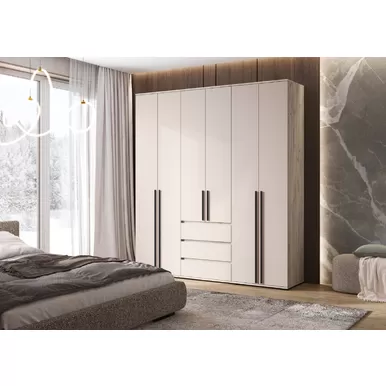 Шкаф 6-ти створчатый Норд - Дуб Крафт серый/Кашемир (МИФ)