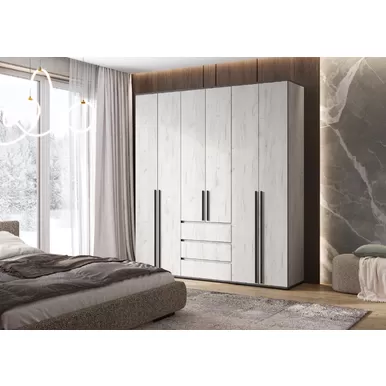 Шкаф 6-ти створчатый Норд - Дуб Крафт белый (МИФ)