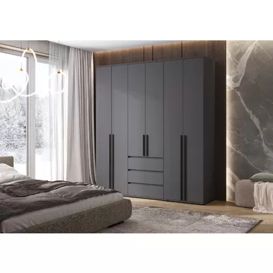 Шкаф 6-ти створчатый Норд - Графит (МИФ)