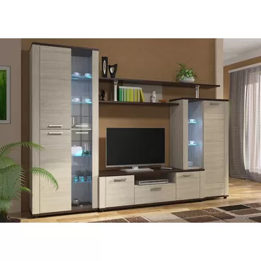 Гостиная Соло 10А - Венге / Дуб Сонома светлый