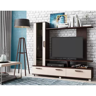 Гостиная Соло 6  - Венге / Дуб молочный (МК Стиль)