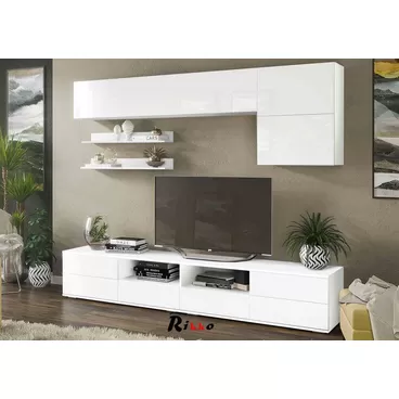 Гостиная Лия 2 - Белый / Белый глянец (Рикко)