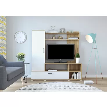 Гостиная Лима - Дуб Крафт золотой/Белый (Горизонт)