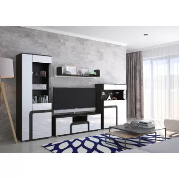 Гостиная Марсель - Венге / Белый (Стандартный комплект) Горизонт