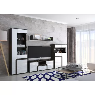 Гостиная Марсель - Венге / Белый (Стандартный комплект) Горизонт