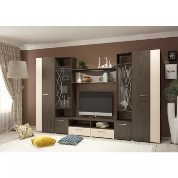 Гостиная Гамма без зеркал (Венге/Дуб Белфорт) Горизонт