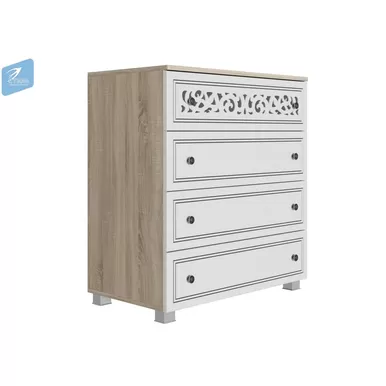 Комод Мадлен - Ясень белый/Дуб Сонома светлый (МК Стиль)