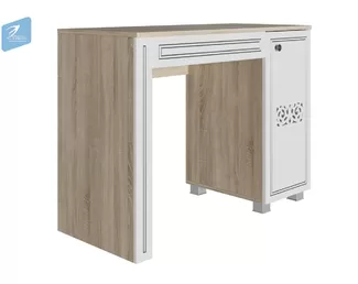 Макияжный столик Мадлен - Ясень белый/Дуб Сонома светлый (МК Стиль)