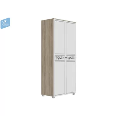 Шкаф 2 ств. Мадлен - Ясень белый/Дуб Сонома светлый (МК Стиль)