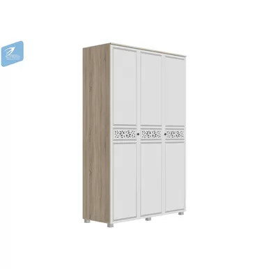 Шкаф 3 ств. Мадлен - Ясень белый/Дуб Сонома светлый (МК Стиль)