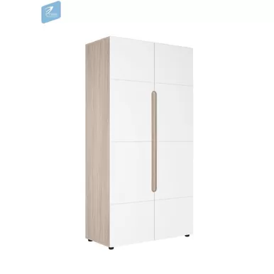 Шкаф 2 ств. ШК-010 Палермо-3 - Ясень Шимо светлый/Белый глянец (МК Стиль А)