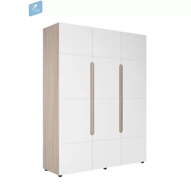 Шкаф 3 ств. ШК-011 Палермо-3 - Ясень Шимо светлый/Белый глянец (МК Стиль А)