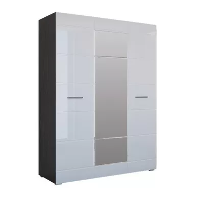 Шкаф 3 ств. Ненси (Венге/Белый глянец) Горизонт