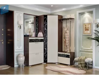 Прихожая Юнона-2 угловая - Комплект 5 - Венге / Дуб молочный (МК Стиль)