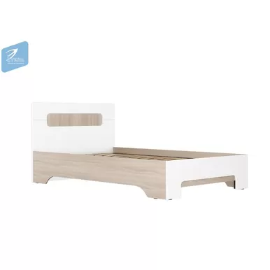 Кровать с ортопедом 1,6 м КР-004 Палермо-3 - Ясень Шимо светлый/Белый глянец (МК Стиль А)