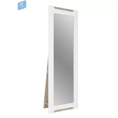 Зеркало ростовое ЗН-027 Палермо-3 - Ясень Шимо светлый/Белый глянец (МК Стиль)