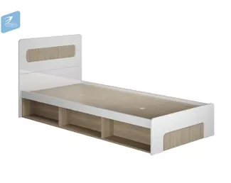 Кровать с под. мех. 0.9 м КР-001 Палермо-3 Юниор - Ясень шимо светлый /Белый глянец (МК Стиль)