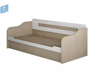 Кровать-диван с подъём. мех. 0.9 м ДК-035 Палермо-3 Юниор - Ясень Шимо светлый/Белый глянец (МК Стиль)