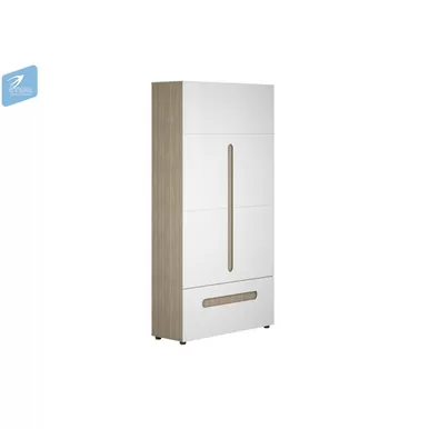 Шкаф 2-х ств. комбинир ШК-016 Палермо-3 Юниор - Ясень шимо светлый /Белый глянец (МК Стиль)