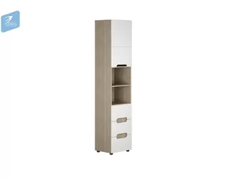 Шкаф комбинир_ШК-018 Палермо-3 Юниор - Ясень шимо светлый /Белый глянец (МК Стиль)