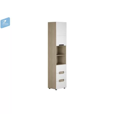 Шкаф комбинир_ШК-018 Палермо-3 Юниор - Ясень шимо светлый /Белый глянец (МК Стиль)
