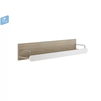 Полка навесная ПН-034 Палермо-3 Юниор - Ясень Шимо светлый/Белый глянец (МК Стиль)