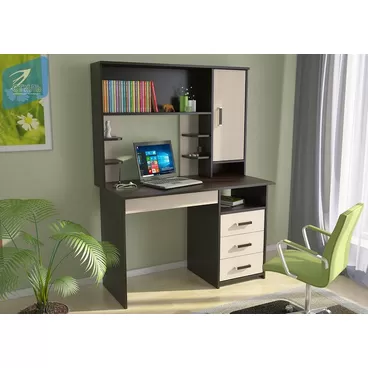 Стол компьютерный Лик-5 с надстройкой (СП-3+ПСК-6_3) - Венге/Дуб молочный (МК Стиль)