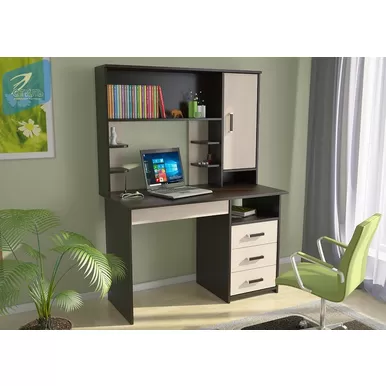 Стол компьютерный Лик-5 с надстройкой (СП-3+ПСК-6_3) - Венге/Дуб молочный (МК Стиль)