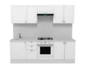 Кухня Ева 2.4 м - Белый софт (Горизонт)