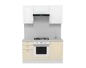 Кухня Ева 1.5 м - Тирамису/Белый софт (Горизонт)