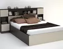 Кровать Басса КР 552 с прикроватным блоком (Венге/Белфорт) Стендмебель