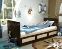 Кровать Алекс (Дуб беленый/Венге) МИФ