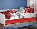 Кровать Вега Алфавит (Белый/Красный) МИФ